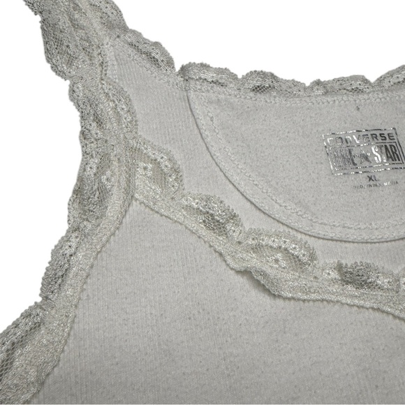 White Converse Ribbed Tank Top Size XL - Picture 3 of 5